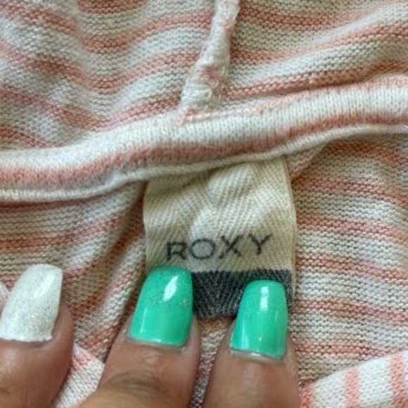 Roxy Womens Pink White Super Soft Pullover Hoodie Size Extra Small‎ - Picture 4 of 4